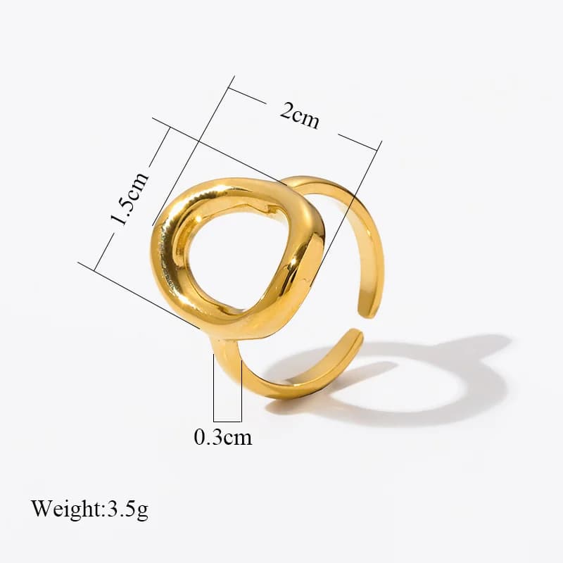 Stainless Steel Open Cuff Ring for Women