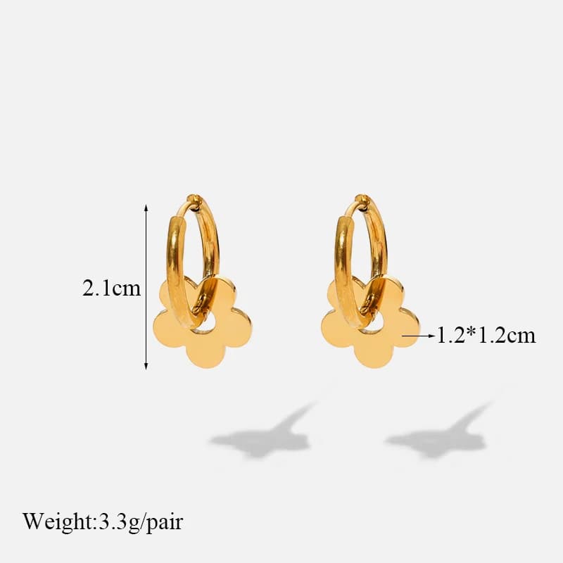 Butterfly Heart Drop Earrings, Gold-Plated
